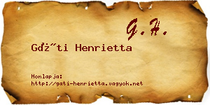 Gáti Henrietta névjegykártya